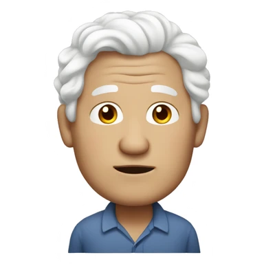 A sallow-skinned, overweight elderly male with white wavy hair. sticker