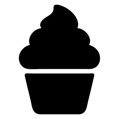 cupcake with pink icing solid filled icon sticker