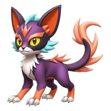 Liepard-Noivern-Litten-Sprigatito-Pokémon-fusion-creature (full body) sticker