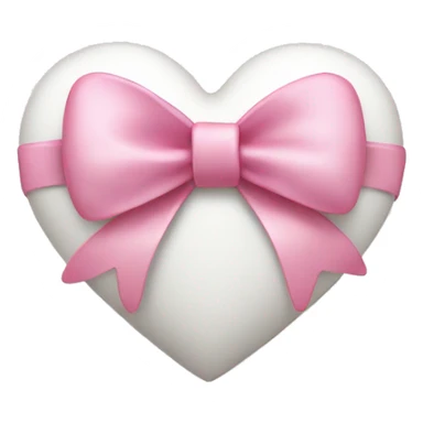 white heart with pink bow sticker
