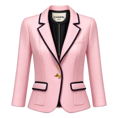Powder pink Chanel tweed blazer sticker