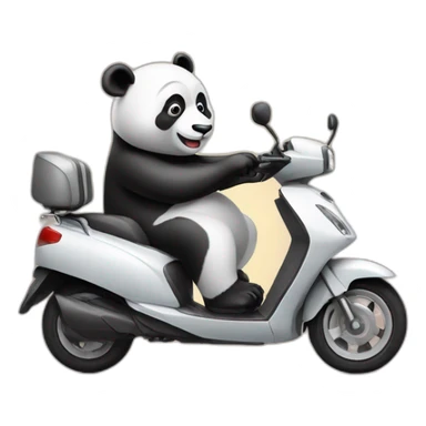 Panda driving scooter  sticker