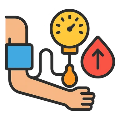 Increased blood pressure in the style of an icon sticker