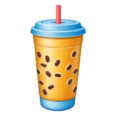 Minimal icon of a snack and drink cup with a subtle accent in #FF3D00, clean and modern cafeteria mood sticker