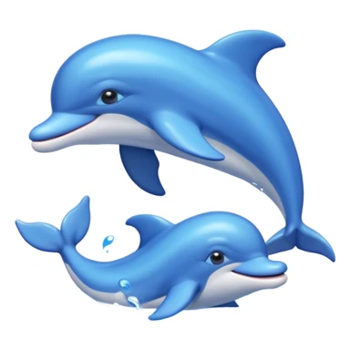 blue heart with a dolphin sticker