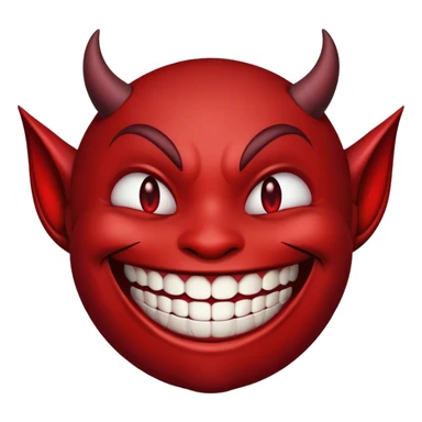 smiley face with a devilish grin but not showing any teeth sticker