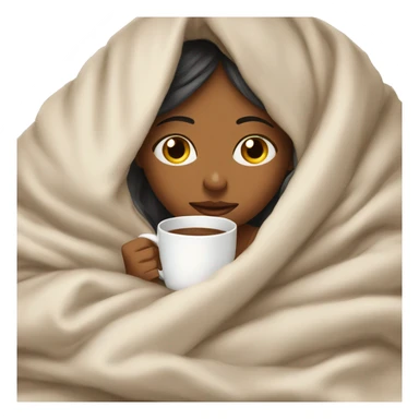 girl inside a blanket sipping coffee eyes closed sticker