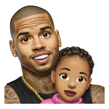 Hyper Realistic Chris Brown with daughter Royalty sticker