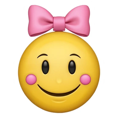 A smiley face with a little pink bow sticker