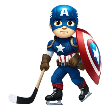 Captain America playing hockey  sticker