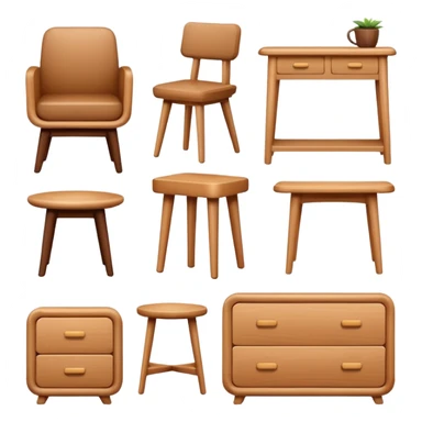 set of furniture sticker