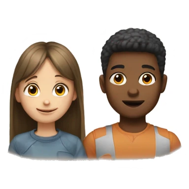 Boy behind girl sticker