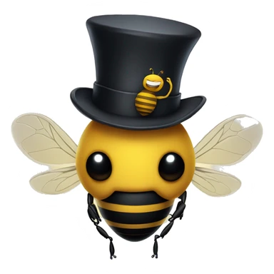 Bee with a tophat sticker
