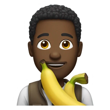 Black man holding banana sticker