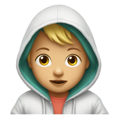 Baby wearing a hoodie sticker