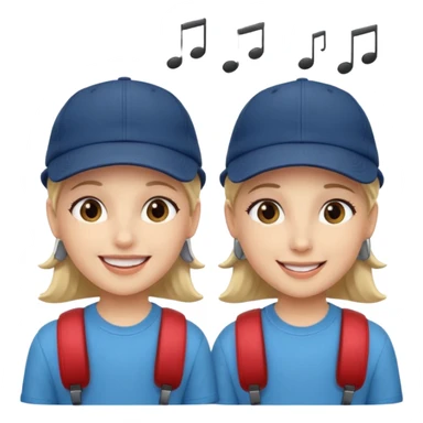 Make me a twins wearing a cap while listening to a song sticker