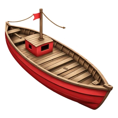 red boat in cartoon  sticker