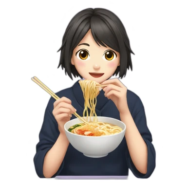 kaori miyazono eating ramen sticker