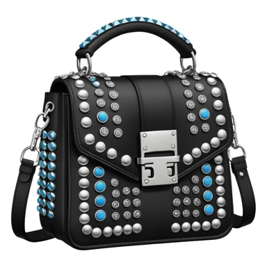 Ultra realistic Alexander Wang bag, in a cyber futuristic vivid style with highly detailed embellishments, 8k hd quailty  sticker