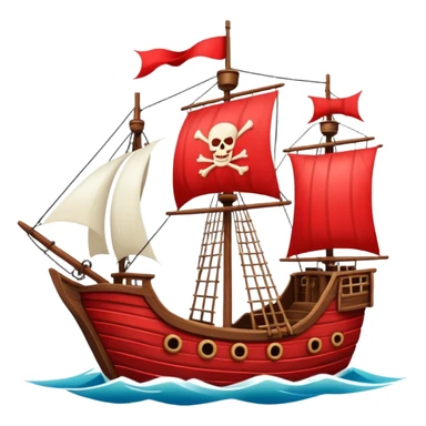 red and white pirate ships sticker