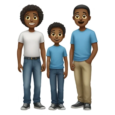 Family of boys sticker