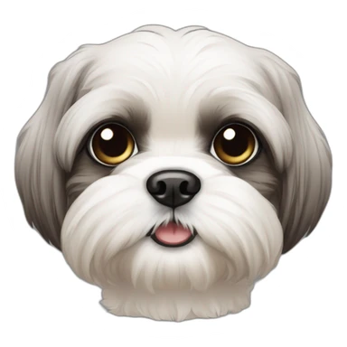 Blind one eye shih tzu puppy smirking  sticker