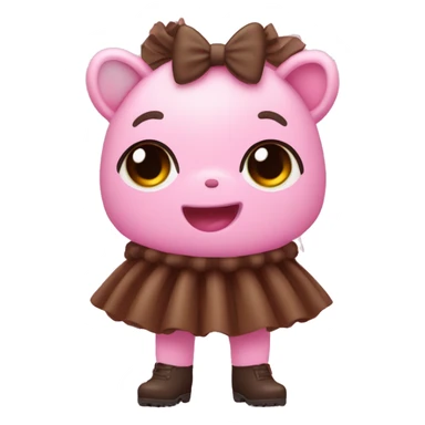 Vaca con tutu rosa y botas marrones  sticker