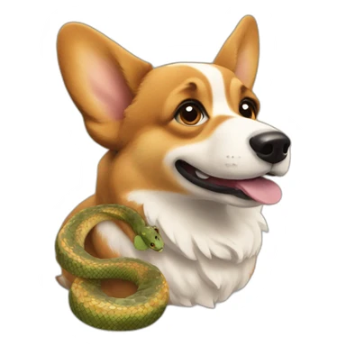 corgi with snake scales sticker