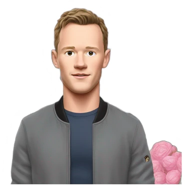 Jonathan Toews standing in front of pink mansion sticker