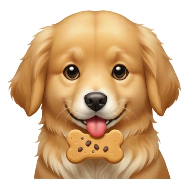 Cute dog with a dog treat in its mouth sticker