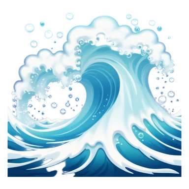 An ocean at a rolling boil with a lot of bubbles errupting from it sticker