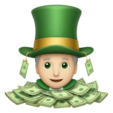 gorro de mago lleno de dolares sticker