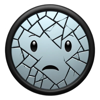 emo mirror with a cracked surface sticker