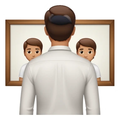 man turning back on artist sticker