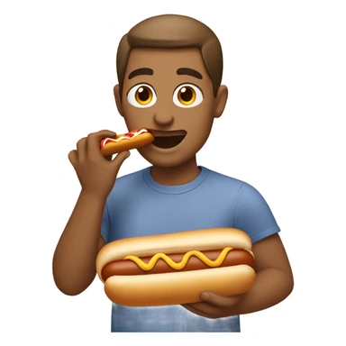 person eating hotdog sticker