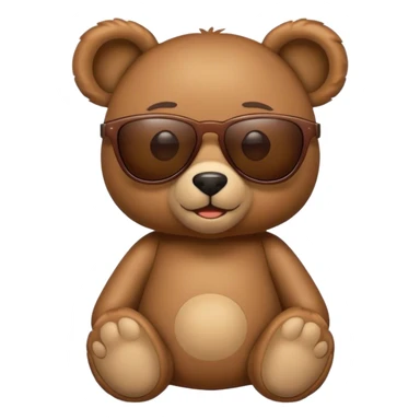 The actuel Teddy bear emoji but with sunglasses sticker