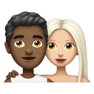 lady gaga with a male fan hugging eachother on the fan thisrt to be a text GAGA both of them open eyes the fan hair to be brown, same skin color  sticker