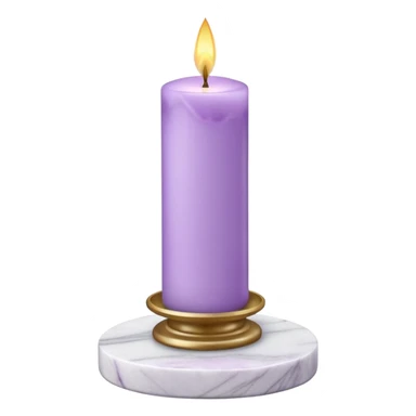 pastel-violet candle on a white tall marble-stone-pedestal-stand sticker