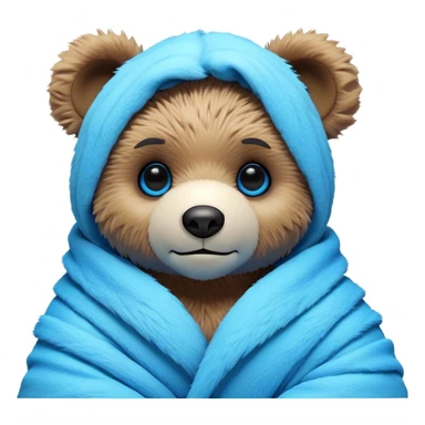 3D, adorable little Pixar style blue neon punk teddy bear wrapped in a comforter, ultra detailed, each lash, eye, and strand of fur is shown in stunning detail as though captured in a timeless photograph, rich textures, visually rich, so lifelike it feels like it could leap off the page at any momen sticker