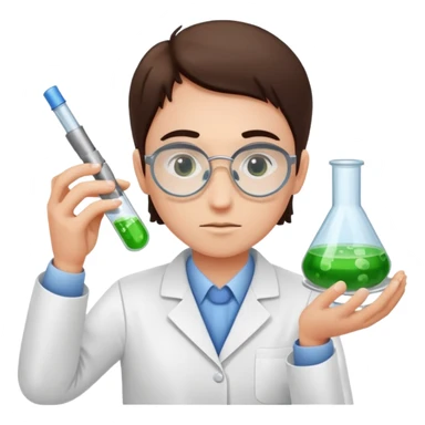 laboratory researcher analyzing dish. sticker