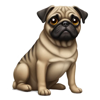 Brindle pug sticker
