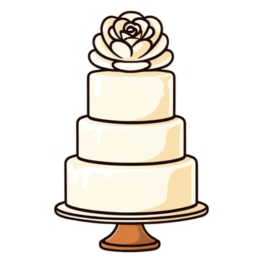 white wedding cake with pearl decorations sticker
