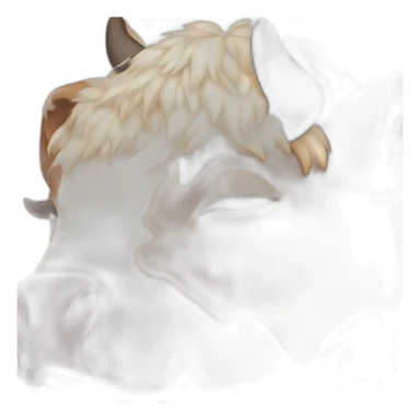 cow that is sleeping with cat ears sticker