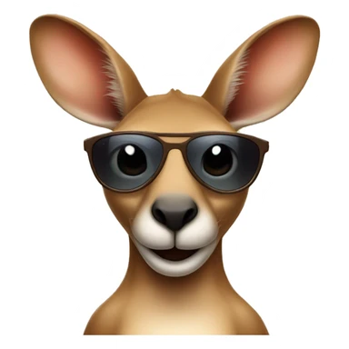 Cute kangaroo wearing cool sunglasses sticker