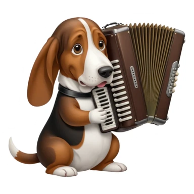 bassethound with black  accordeon sticker