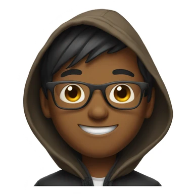 smiling boy in a hood with glasses  sticker