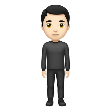 emoji man light skin and black hair, CUERPO COMPLETO, SOLO EL EMOJI SIN NINGUNA EXPRECION sticker