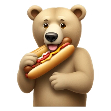 A bear with a hot dog sticker