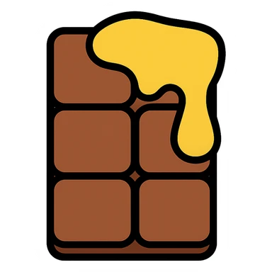 chocolate bar with honey on top sticker