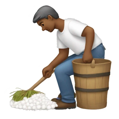 person harvesting cotton sticker